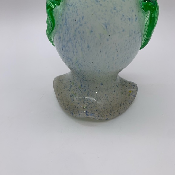 CELEBRATIONS Vtg. Handcrafted Seed Glass Speckled Vase 6” With 3-D Poppy Flower - Picture 11 of 12